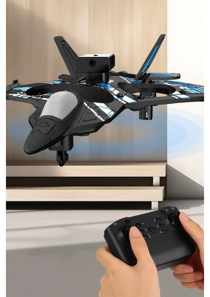D20 Kameralı Wifi App Uçan Jet Drone Gyro Stabilize Engel Kaçınmalı Uzaktan Kumandalı Akıllı Köpük Uçak
