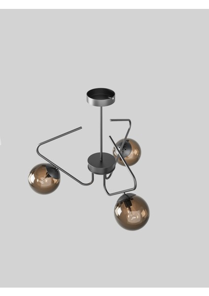 Lunor Cam Küre Başlıklı Modern 5'li Avize – Salon ve Oturma Odası Için