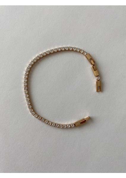 Zirkon Taşlı Su Yolu Gold Bileklik fiyatları