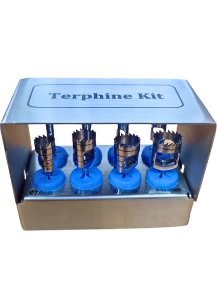 Terphine Kit 8 Parça Dental Trephine Drills Kit Frez Seti Çelik Cerrahi Eğitim Seti