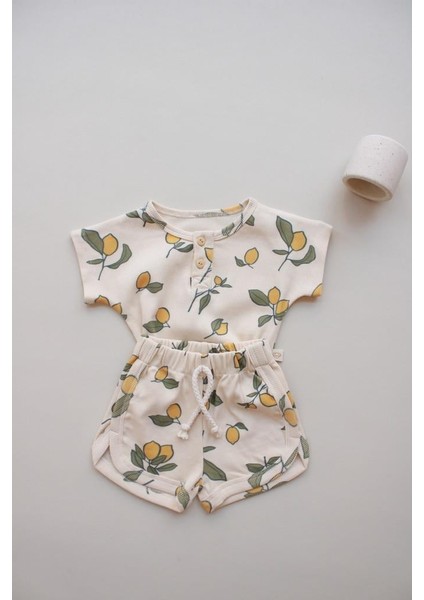 Limon Baskı Kaşkorse Alt Üst Takım