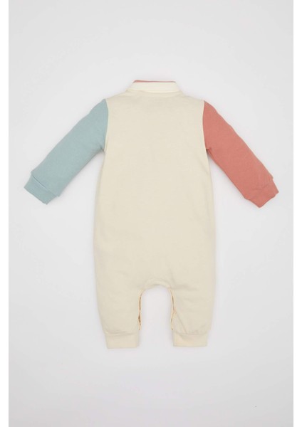 Erkek Bebek Yeni Doğan Polo Yaka Pike Uzun Kollu Tulum C1537A524SM fırsatları