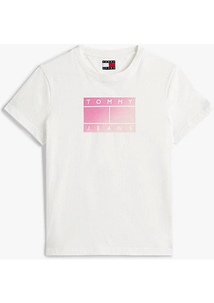 Tjw Reg Gradıent Flag Ss Kadın Beyaz T-Shirt DW0DW20905YBL indirimleri