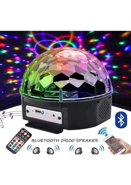 Uzaktan Kumandalı Müzikli Dönerli Disko Topu Bluetooth Sese Duyarlı