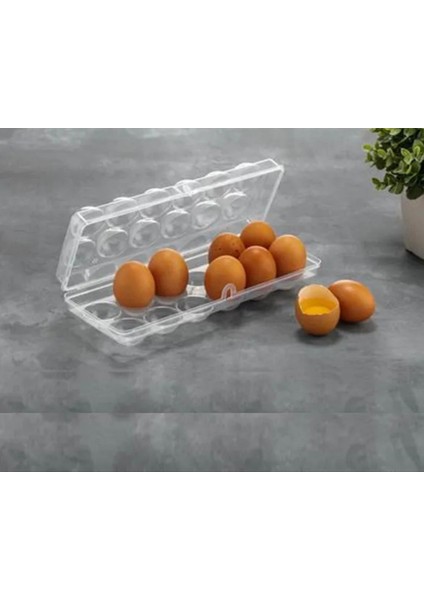 12'li Kapaklı Yumurta Saklama Kabı Buzdolabı Düzenleyici & Organizer 27X9,5CM Bpa Free