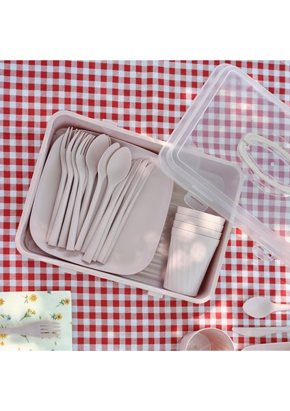 Rocca 32 Parça Piknik Seti Pembe