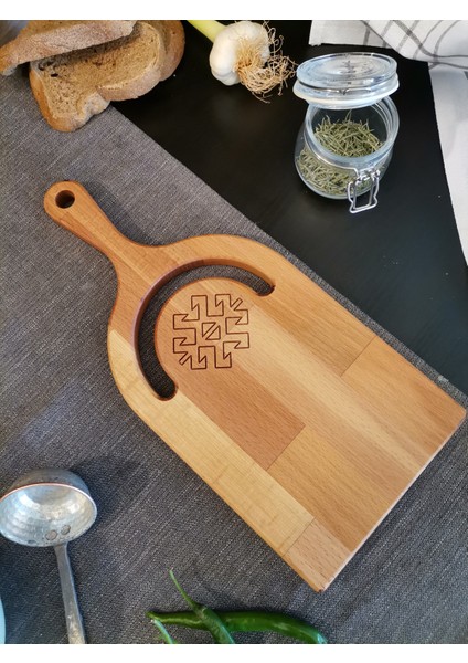 Ahşap Lüx Doğrama Tahtası Sert Kayın Ağacı Akrep Kilim Temalı fiyatları