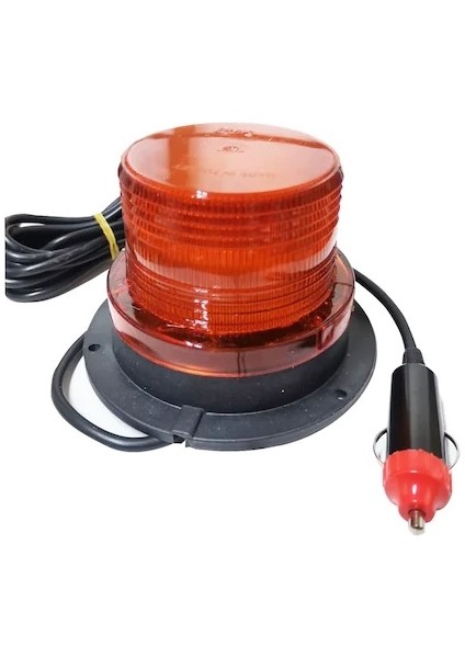 Çakar Tepe Lambası Mıknatıslı Çakmak Fişli 12V-24V Sarı Çakar Lamba