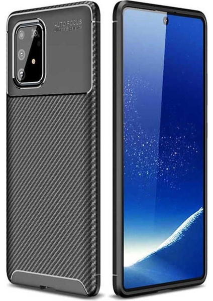 Samsung Galaxy A91 (S10 Lite) Kılıf Karbon Fiber Görünümlü Ultra Ince Carbon Case