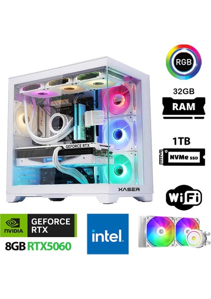 Sword X160 I7 12700KF 32GB Ram 1tb M.2 Nvme SSD 8gb RTX5060 Sıvı Soğutmalı Masaüstü Bilgisayar