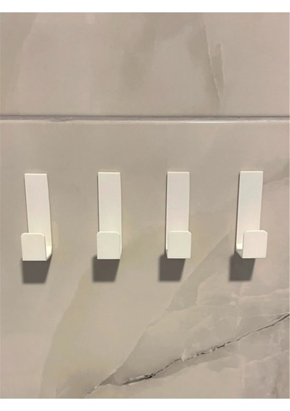 4lü Güçlü Yapışkanlı Askılık Bornoz Askılığı Kapı Arkası Mutfak Banyo Askılığı Havlu Askılık