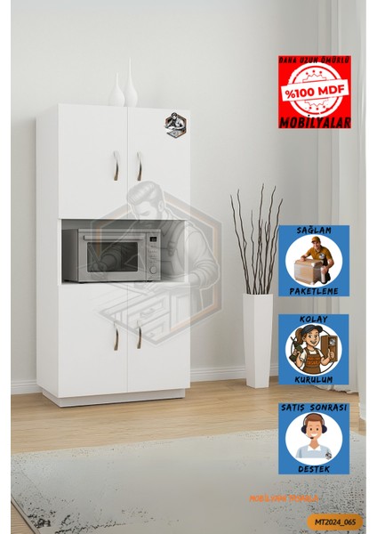 TAMAMI MDF Mobilyanı Tasarla 4 Kapaklı Mikrodalga/mini Fırın Dolabı Çok Amaçlı Mutfak Dolabı