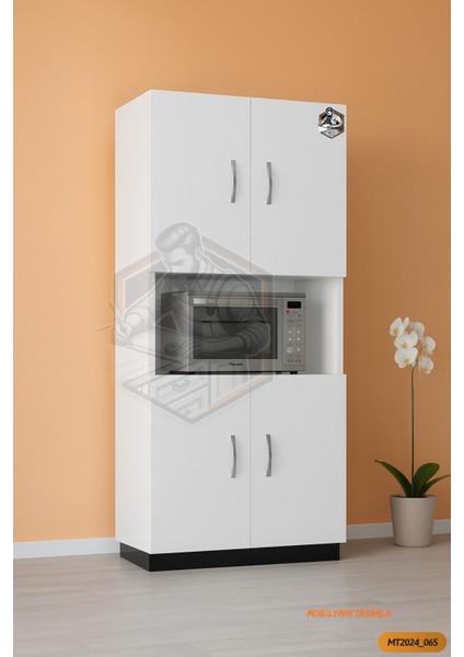 TAMAMI MDF Mobilyanı Tasarla 4 Kapaklı Mikrodalga/mini Fırın Dolabı Çok Amaçlı Mutfak Dolabı