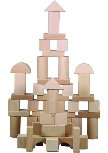 Nessiworld CS-8832 Natural Ahşap Blok 50 Parça fırsatları