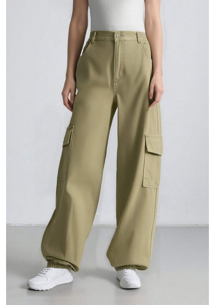 Coool Jogger Pantolon Gabardin Kumaş Normal Bel Basic Düz Kargo Cepli B0454AX24SP