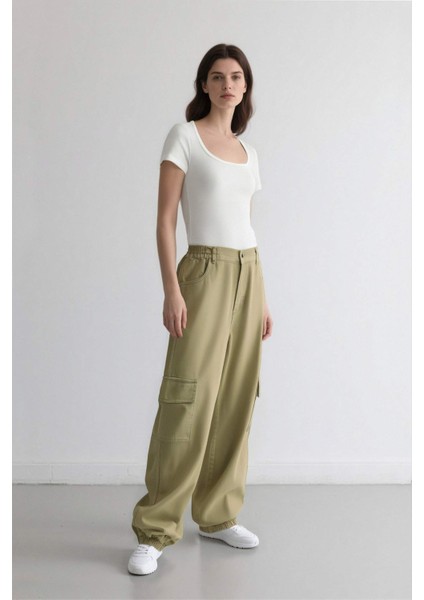 Coool Jogger Pantolon Gabardin Kumaş Normal Bel Basic Düz Kargo Cepli B0454AX24SP