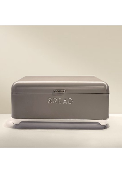 Home Bread Galvaniz Metal Ekmek Kutusu - Gri