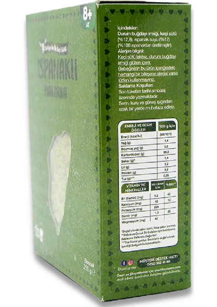 Ispanaklı Boncuk Makarna 250 gr 12-24 Ay Bebekler İçin Keçi Sütlü Ek Gıda fiyatları