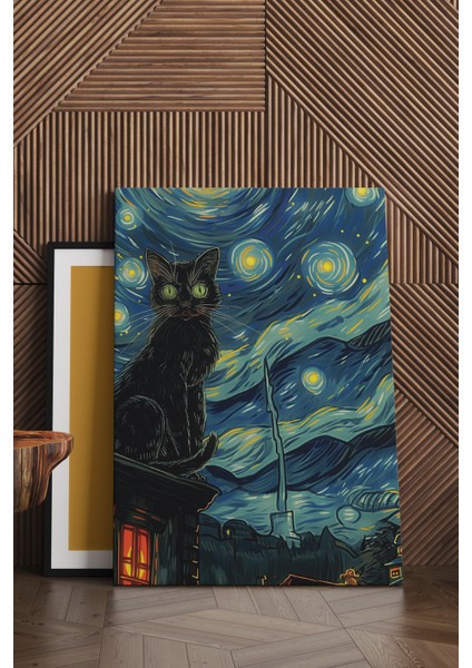 Van Gogh Kedi Kanvas Tablo