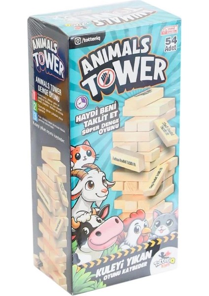 Bfs 7378 Animals Tower Süper Denge Oyunu 54 Parça -Tottreiq