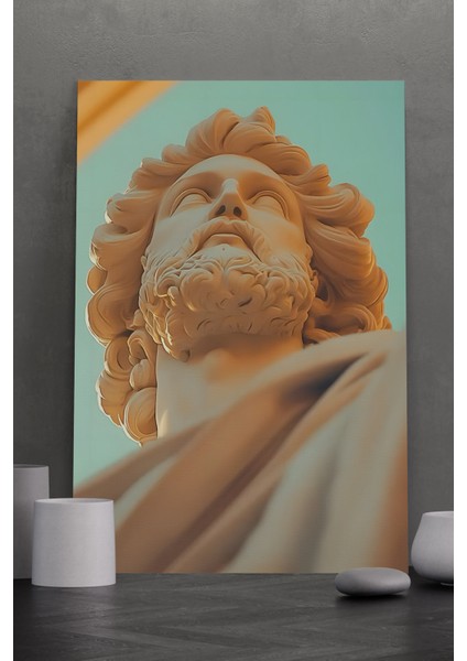 Poseidon Heykeli Kanvas Tablo