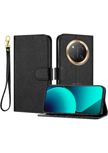 Honor Magic 7 Lite 5g Kart Yuvaları Tutucu Litchi Desen Flip Için Telefon Kılıfı (Yurt Dışından)