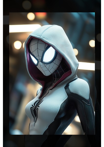 Beyaz Kadın Spiderman Kanvas Tablo fiyatları