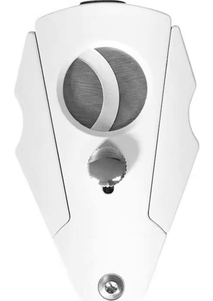 Qa Deri Kılıflı Kelebek Dizayn Full Beyaz Puro Kesici