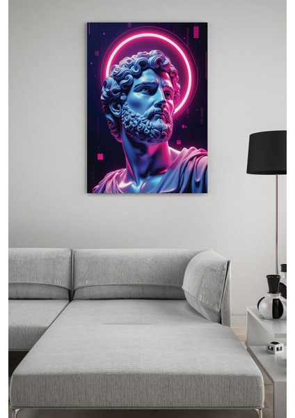 Neon Poseidon Kanvas Tablo