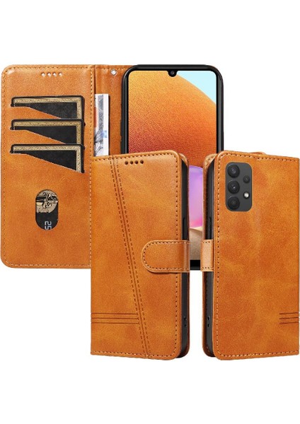 Samsung Galaxy A32 5g Için Kılıf Manyetik Kapatma Kart Yuvaları ve Destek Standı Darbeye Dayanıklı Pu Deri Kılıf (Yurt Dışından)