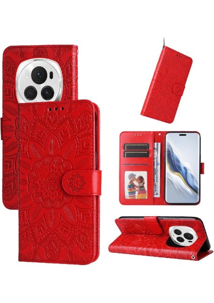 Honor Magic 6 Pro Flip Deri Koruyucu Kapak Kart Yuvaları Için Kılıf (Yurt Dışından)