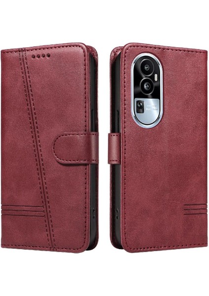 Oppo Reno 10 Pro 5g Için Kılıf Manyetik Kapatma Kart Yuvaları ve Destek Standı Darbeye Dayanıklı Pu Deri Kılıf (Yurt Dışından)