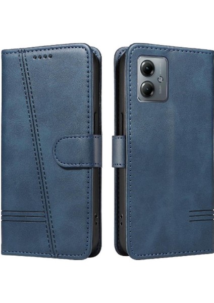Motorola Moto G14 4g Için Kılıf Manyetik Kapatma Kart Yuvaları ve Destek Standı Darbeye Dayanıklı Pu Deri Kılıf (Yurt Dışından)