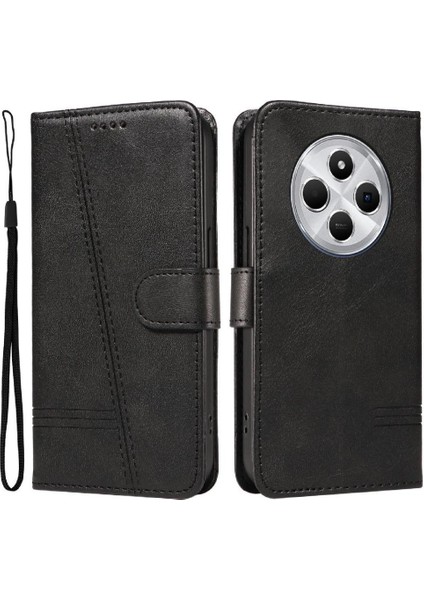 Xiaomi Poco C75 Için Kılıf Manyetik Kapatma Kart Yuvaları ve Destek Standı Darbeye Dayanıklı Pu Deri Kılıf (Yurt Dışından)