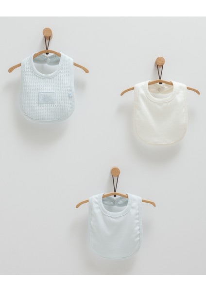 Bebenova %100 Organik Pamuk (0-12 Ay Uyumlu) Çıtçıtlı 3lü Mama Önlük