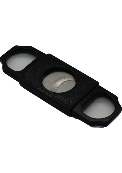 Qa Deri Kılıflı Işlemeli Siyah Dikdörtgen Puro Kesici