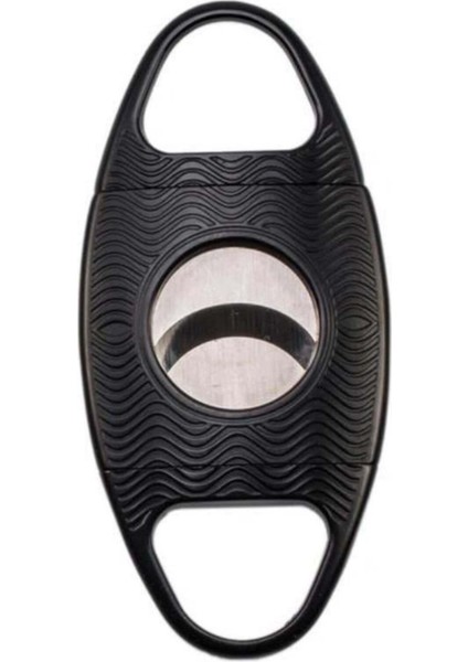 Qa Deri Kılıflı Işlemeli Siyah Puro Kesici