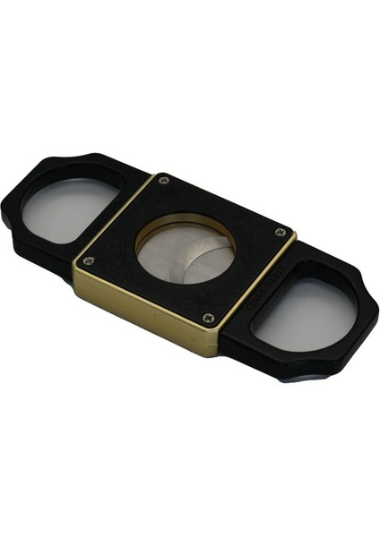 Qa Deri Kılıflı Siyah Dikdörtgen Özel Tasarım Puro Kesici