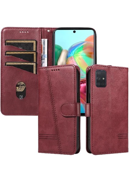 Samsung Galaxy A51 5g Için Kılıf Manyetik Kapatma Kart Yuvaları ve Destek Standı Darbeye Dayanıklı Pu Deri Kılıf (Yurt Dışından)