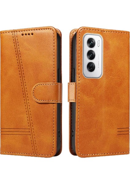 Oppo Reno 12 5g Için Kılıf Manyetik Kapatma Kart Yuvaları ve Destek Standı Darbeye Dayanıklı Pu Deri Kılıf (Yurt Dışından)