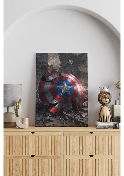 Captan America'nın Kırık Kalkanı Kanvas Tablo