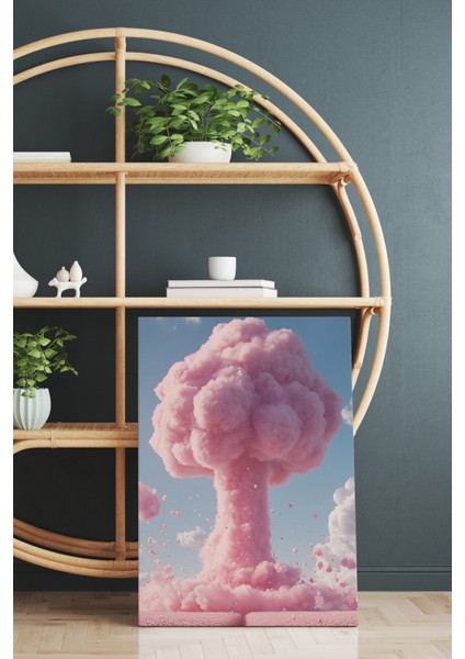 Pembe Patlama Kanvas Tablo
