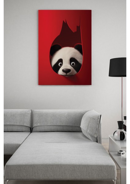 Saklanan Panda Kanvas Tablo
