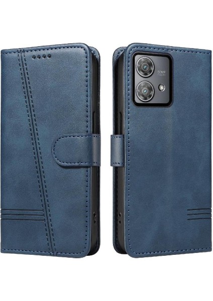 Motorola Edge 40 Neo Için Kılıf Manyetik Kapatma Kart Yuvaları ve Destek Standı Darbeye Dayanıklı Pu Deri Kılıf (Yurt Dışından)