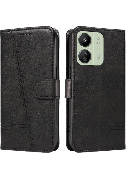 Xiaomi Poco C65 Için Kılıf Manyetik Kapatma Kart Yuvaları ve Destek Standı Darbeye Dayanıklı Pu Deri Kılıf (Yurt Dışından)