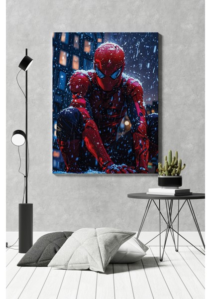Kar Altında Spiderman Kanvas Tablo