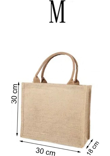 Nakışlı Kişiselleştirilmiş Jüt Çanta | Kişiye Özel Tasarım, Doğal Kumaş | Orta Boy indirimleri