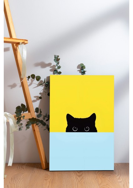 Saklanan Kedi Kanvas Tablo