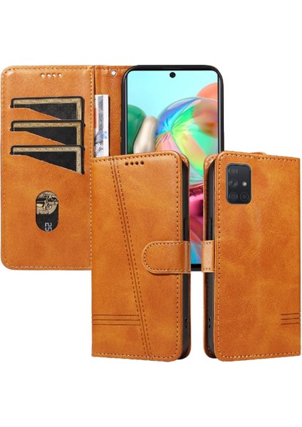Samsung Galaxy A71 4g Için Kılıf Manyetik Kapatma Kart Yuvaları ve Destek Standı Darbeye Dayanıklı Pu Deri Kılıf (Yurt Dışından)