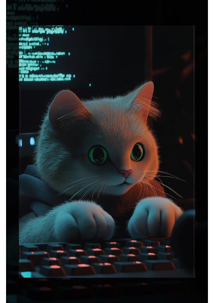Hacker Kedi Kanvas Tablo fiyatları